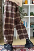 Patrick Plaid Brushed Cotton 7/8 Barrel Pant Chocolate